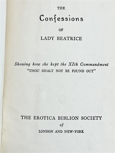 The Confessions of Lady Beatrice Doc