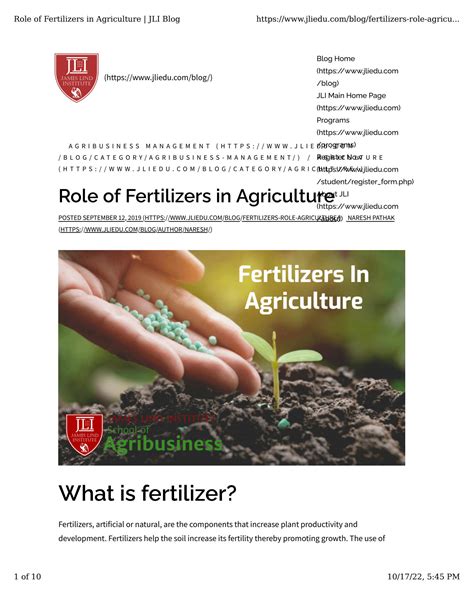 The Critical Role of Fertilizers in Modern Agriculture