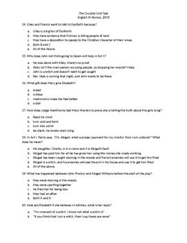 The Crucible Final Test Answer Key PDF