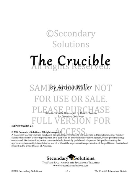The Crucible Secondary Solutions Ebook Epub