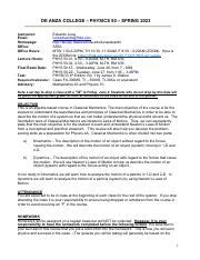 The De Anza Physics Curriculum: A Pathway to Scientific Exploration
