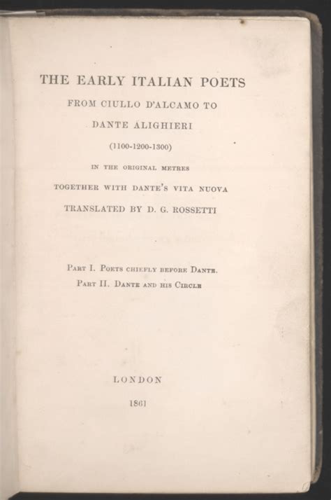 The Early Italian Poets Together With Dante s Vita Nuova PDF