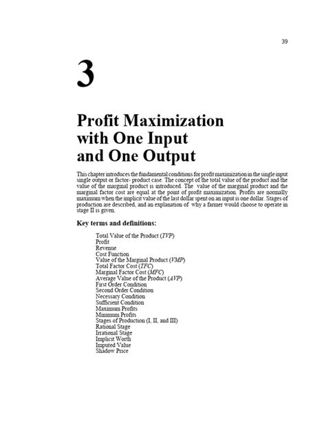 The Economic Imperative: Maximizing Output from Restricted Inputs