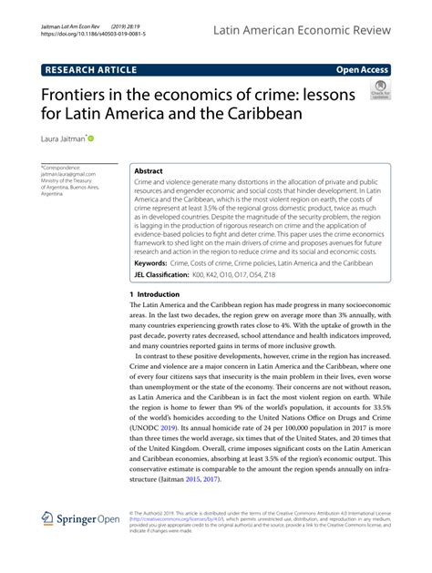 The Economics of Crime Lessons For and From Latin America Doc