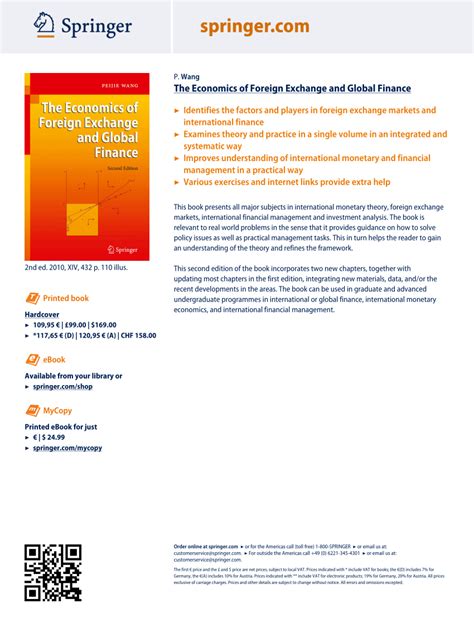 The Economics of Foreign Exchange and Global Finance 2nd Edition PDF