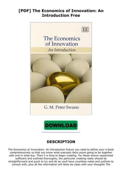 The Economics of Innovation: An Introduction Ebook Reader