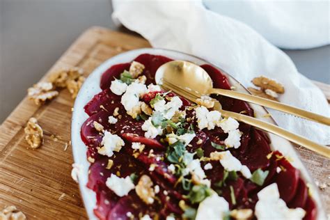 The Essence of Beetroot Carpaccio with Goat Cheese