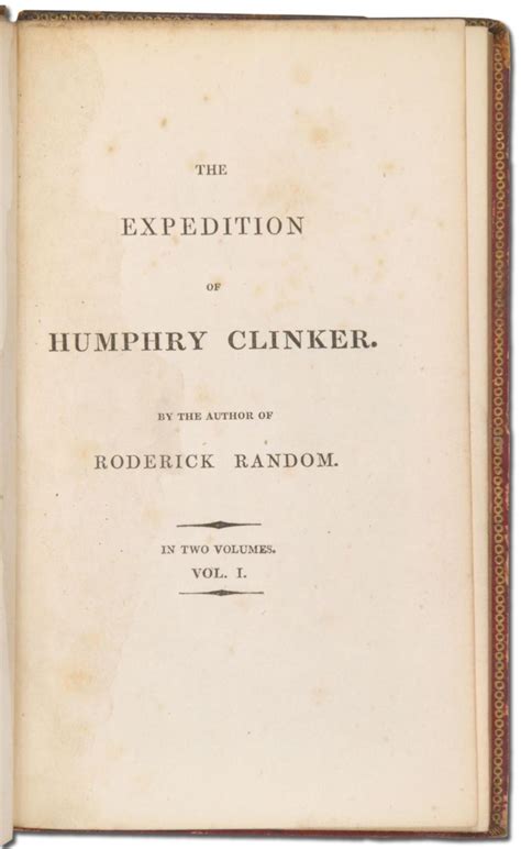 The Expedition of Humphry Clinker by the Author of Roderick Random in Three Volumes of 3 Volume 2 Doc