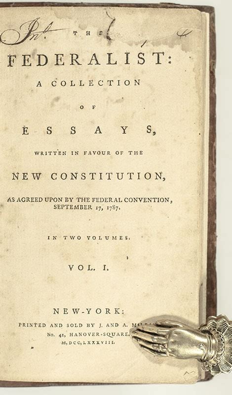 The Federalist a collection of essays Epub