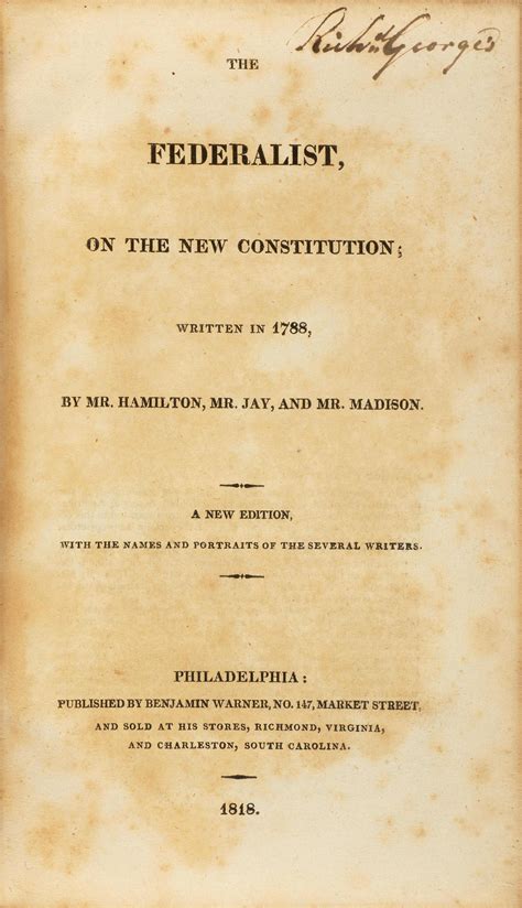 The Federalist on the new Constitution Written in 1788 Reader