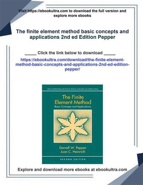 The Finite Element Method Basic Concepts and Applications 2nd Edition PDF