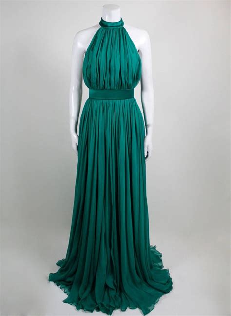 The Flowing Emerald Gown: