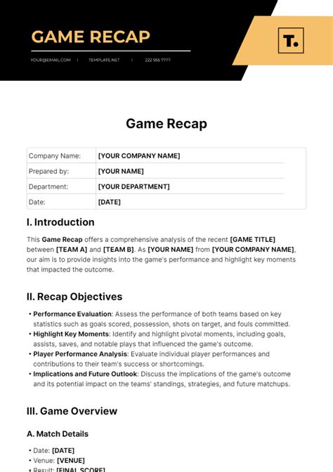The Game Recap