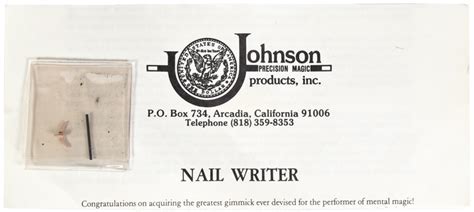 The Genesis of Nail Writing