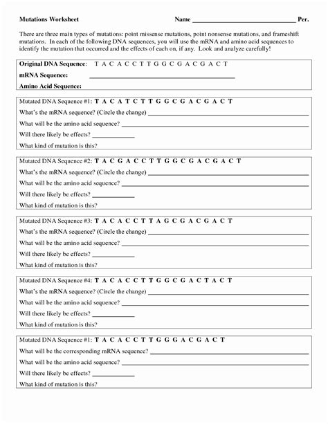 The Genetic Code Worksheet Answers Doc