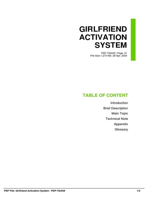 The Girlfriend Activation System Pdf Doc