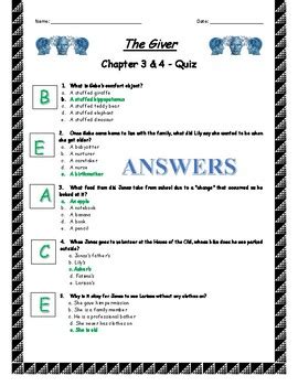 The Giver Answer Key Reader