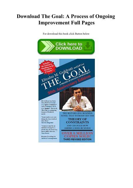 The Goal: A Process of Ongoing Improvement Ebook Doc