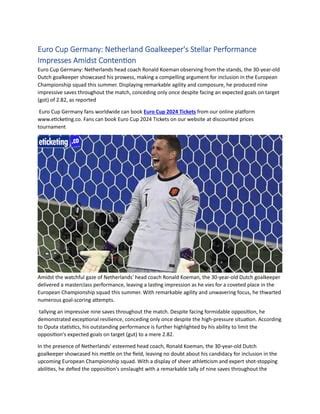 The Goalkeeper's Unwavering Resilience