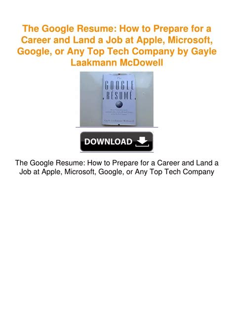 The Google Resume How to Prepare for a Career and Land a Job at Apple PDF