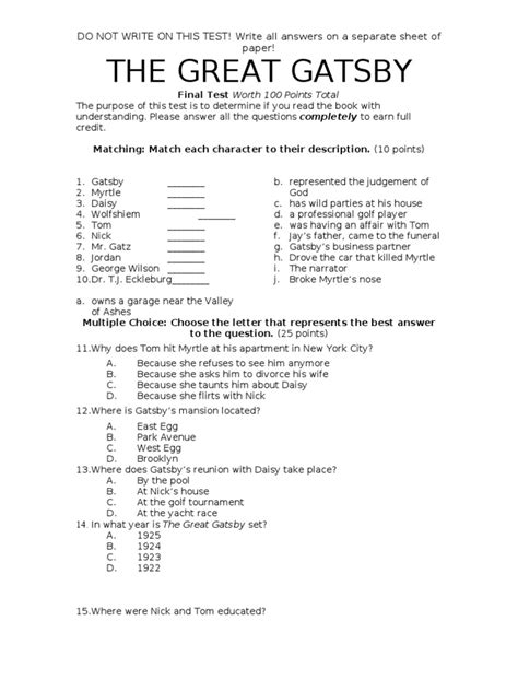 The Great Gatsby Exam Ucps Answers Reader