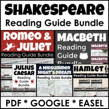 The High School Shakespeare Collection Texts and Study Guides for Romeo and Juliet Julius Caesar MacBeth and Hamlet Epub