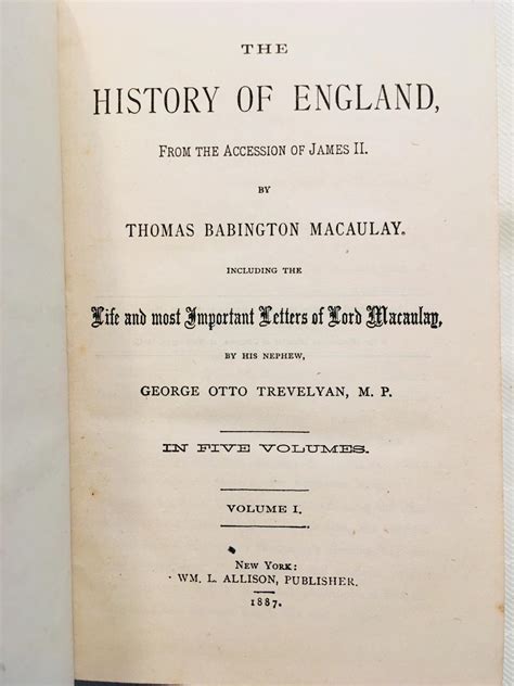 The History of England from the Accession of James II Volume I Doc