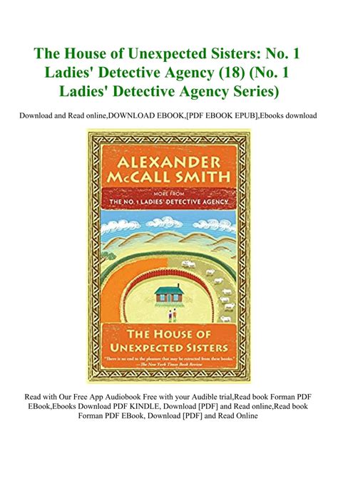 The House of Unexpected Sisters No 1 Ladies Detective Agency 18 No 1 Ladies Detective Agency Series Doc