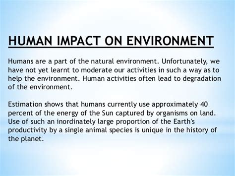 The Human Impact on the Natural Environment Doc