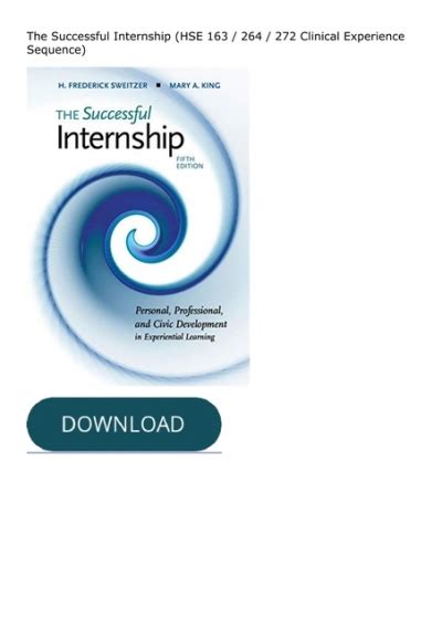 The Human Services Internship Getting the Most from Your Experience HSE 163 264 272 Clinical Experience Sequence Epub