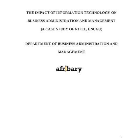 The Impact of Information Technology on Business Administration