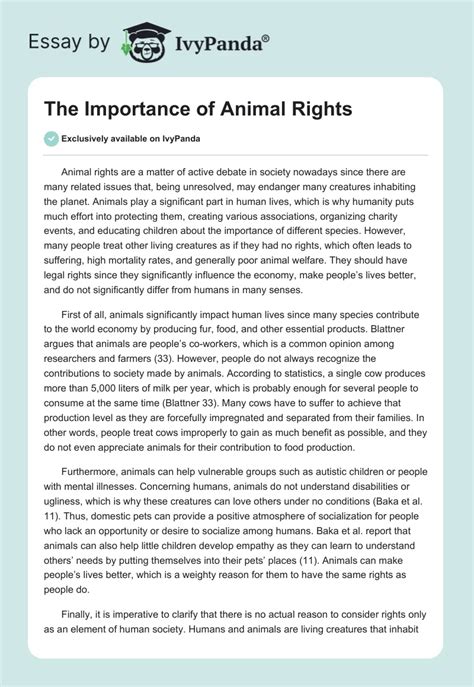 The Importance of Animal Rights