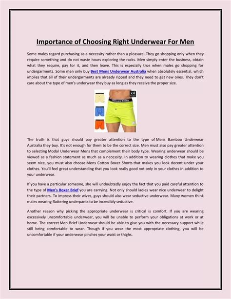 The Importance of Choosing the Right Underwear