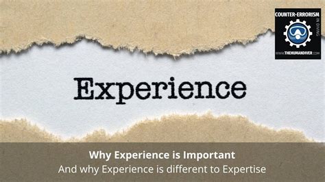 The Importance of Experience