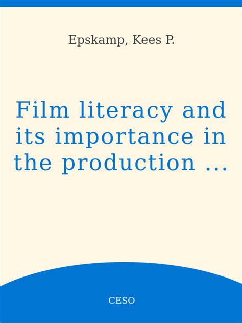 The Importance of Film Literacy