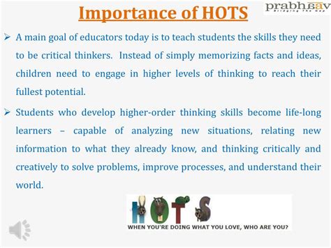 The Importance of HOTS in Education