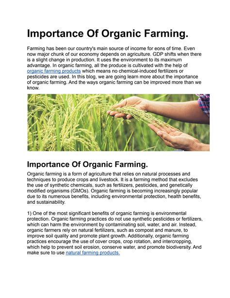 The Importance of Organic