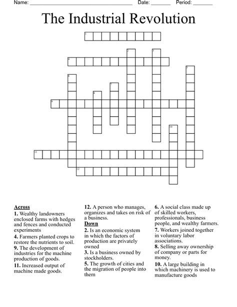 The Industrial Revolution In America Crossword Answers PDF