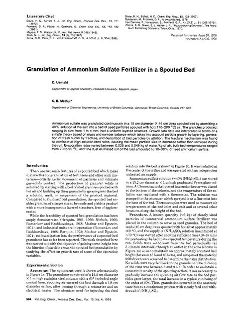 The Intricacies of Ammonium Sulfate Granulation