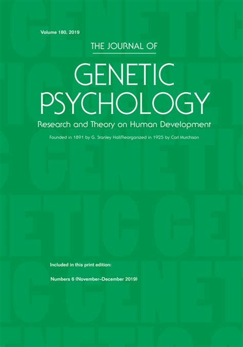 The Journal of Genetic Psychology Volume 16 Epub