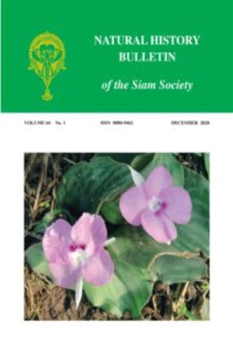 The Journal of the Natural History Society of Siam Epub