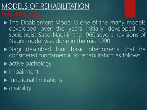 The Kyoshi Model of Rehabilitation