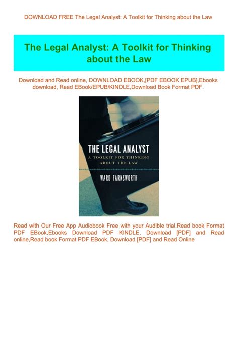 The Legal Analyst: A Toolkit For Thinking About Ebook Reader