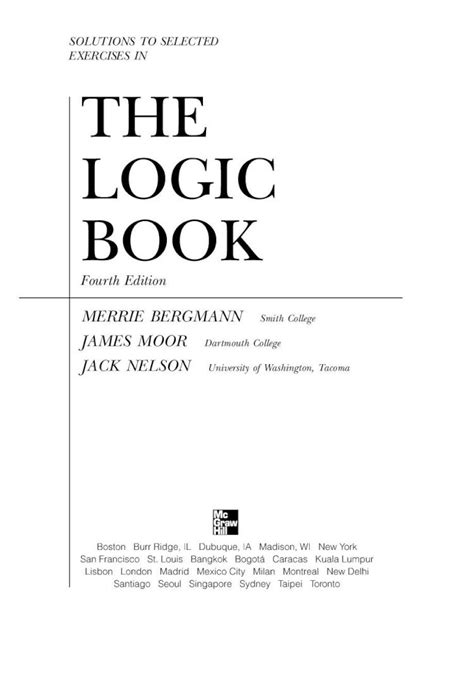 The Logic Book 5th Edition Solutions Manual Doc