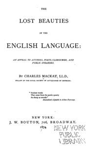 The Lost Beauties of the English Language An Appeal to Authors Kindle Editon