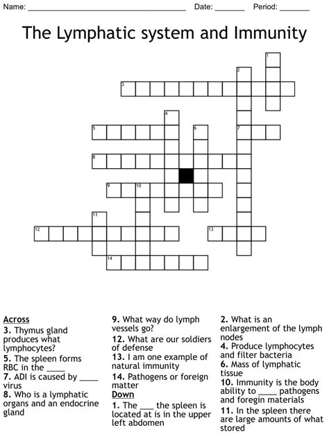 The Lymphatic System And Body Defenses Crossword Answer Key Epub