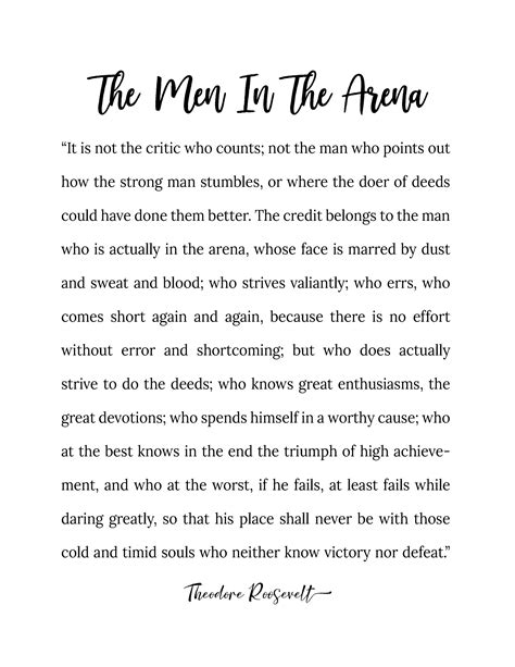 The Man In The Arena Printable Free