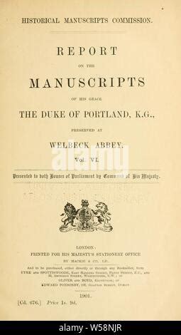 The Manuscripts of His Grace the Duke of Portland Preserved at Welbeck Abbey PDF