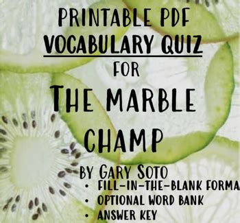 The Marble Champ Answer Key Reader