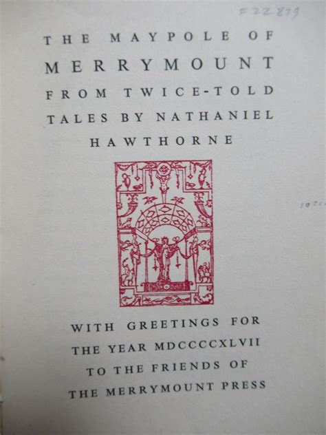 The Maypole Of Merrymount From Twice Told Tales Reader